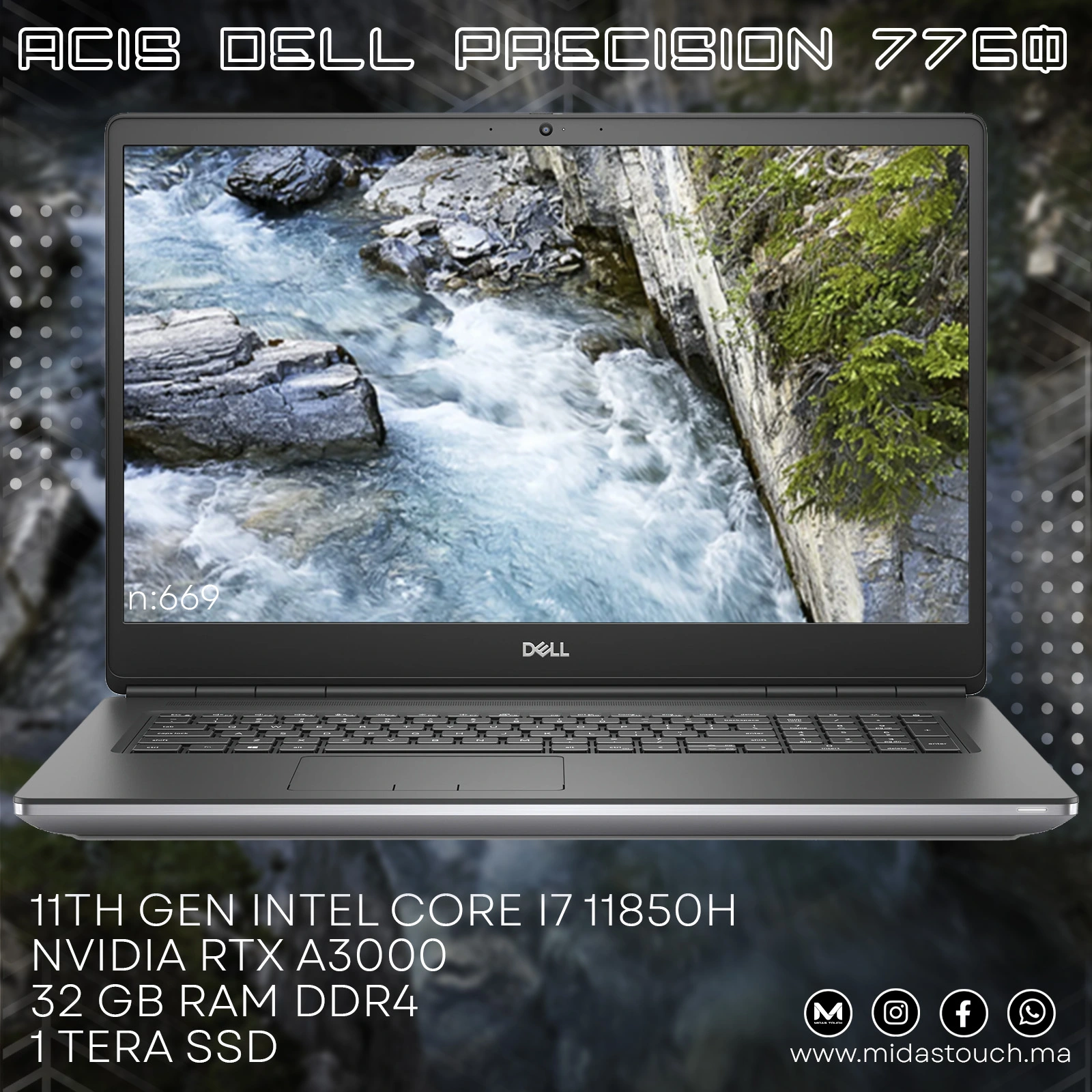 Dell Precision 7760 Mobile Workstation intel I7 11th RTX A3000 -