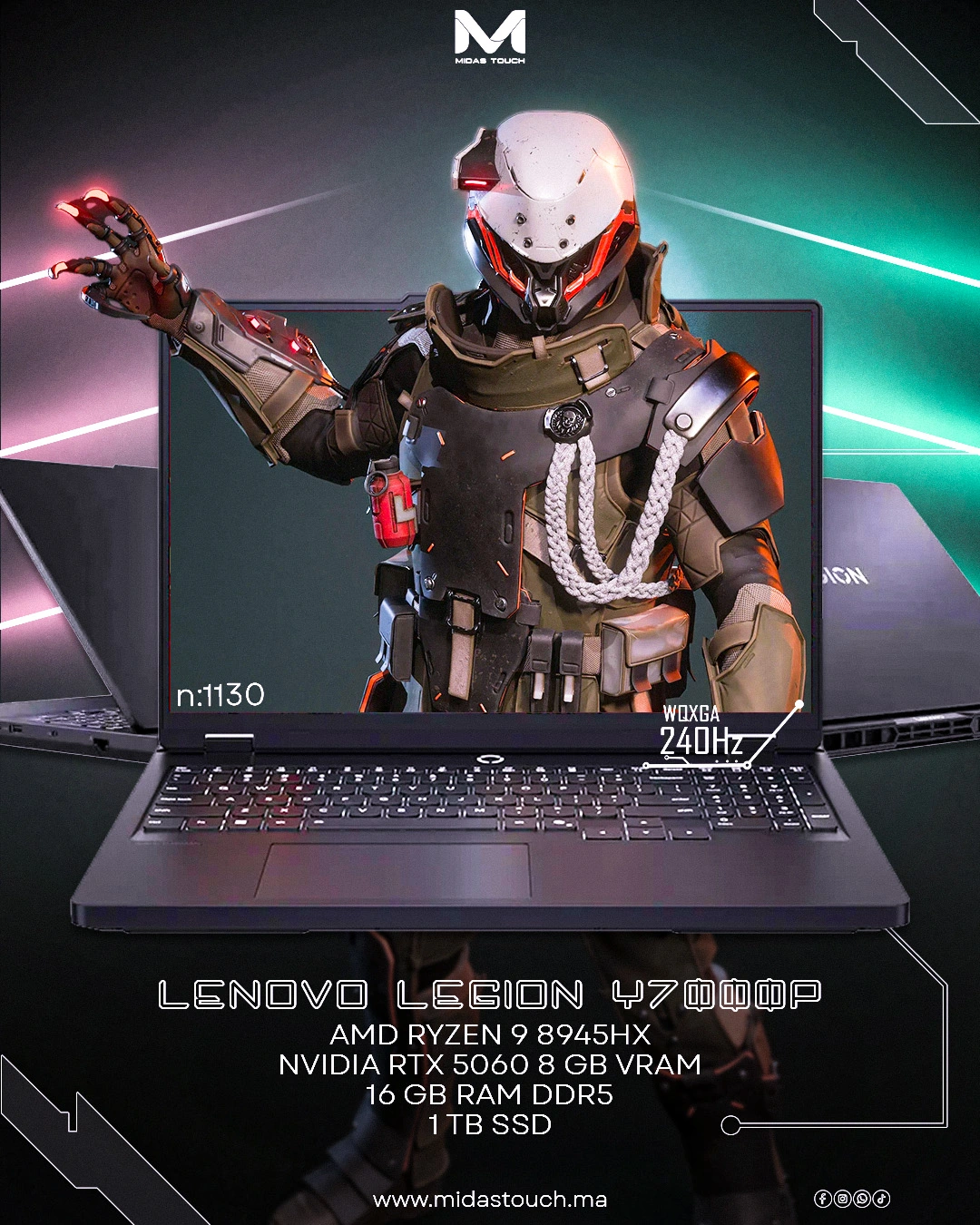 Lenovo-Legion-ADR10-R7000P Legion 7000P RTX 5060 gaming laptop Ryzen 9 8945HX 2K 240Hz