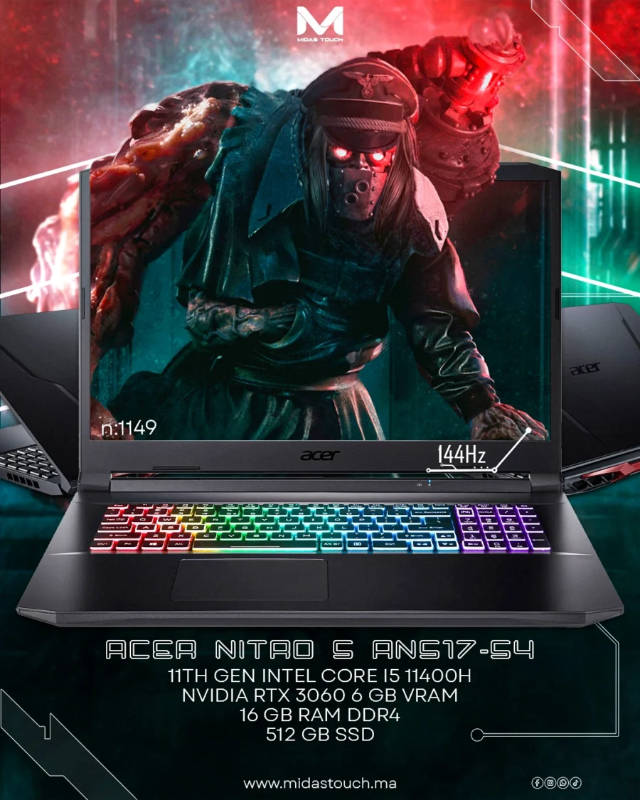 Acer Nitro 5 AN517-54-52ED gaming laptop i5-11400H RTX 3060