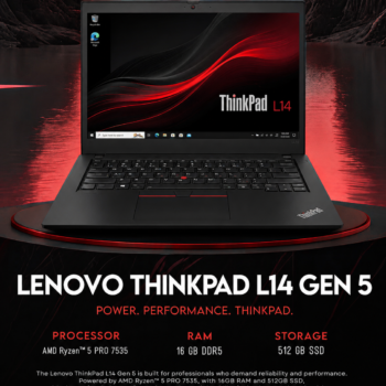 Lenovo ThinkPad Ryzen 5 PRO 7535U 14 inch WUXGA 16GB DDR5 512GB SSD business laptop