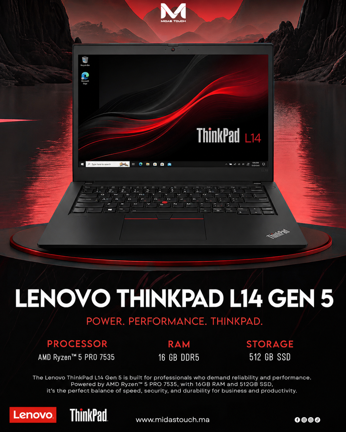 ChatGPT-Image-May-14_-2026_-04_32_06-PM Lenovo ThinkPad Ryzen 5 PRO 7535U 14 inch WUXGA 16GB DDR5 512GB SSD business laptop