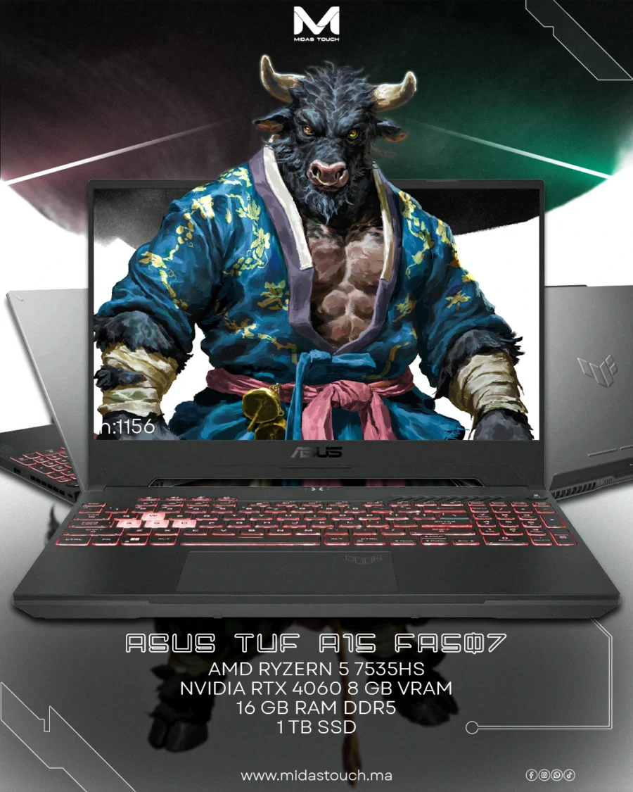 ASUS TUF A15 FA507NV gaming laptop Ryzen 5 7535HS RTX 4060 16GB DDR5