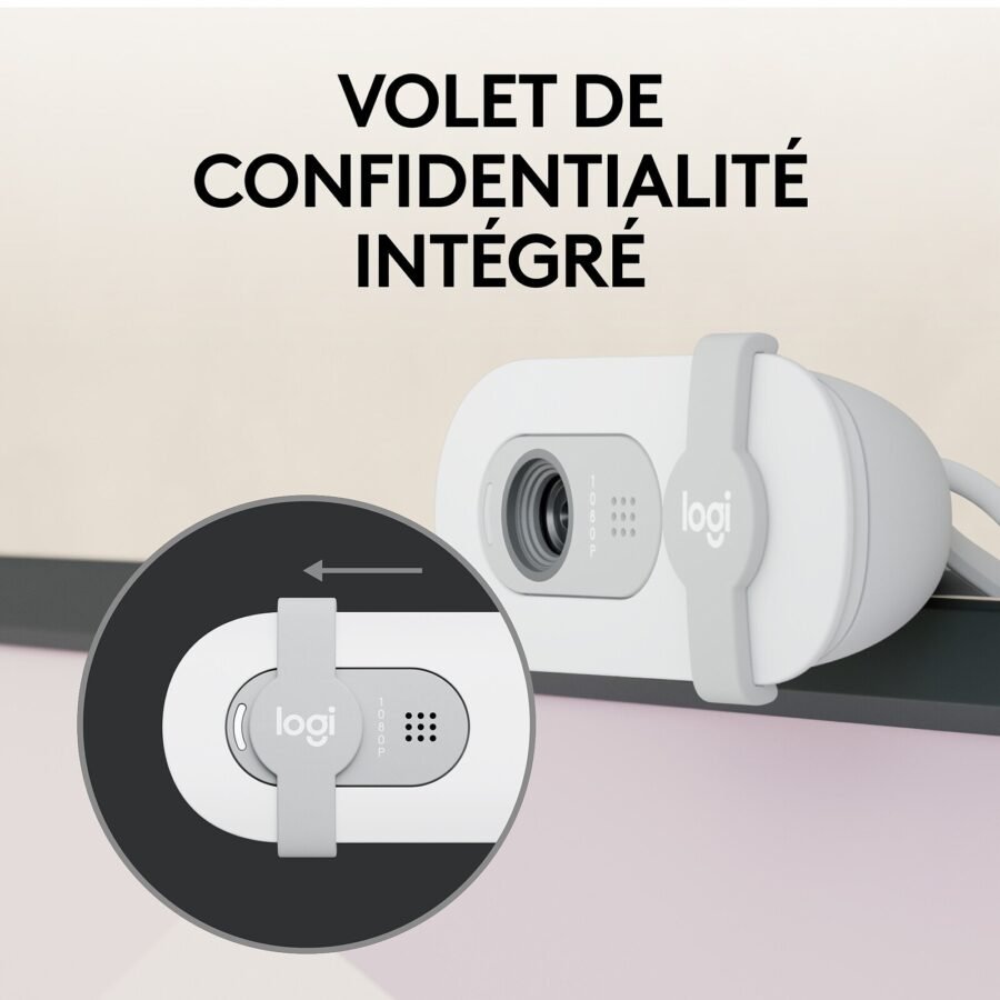 LOGITECH-BRIO-100-4.jpg LOGITECH BRIO 100 | Full HD 1080p | White | USB Webcam | Brand New