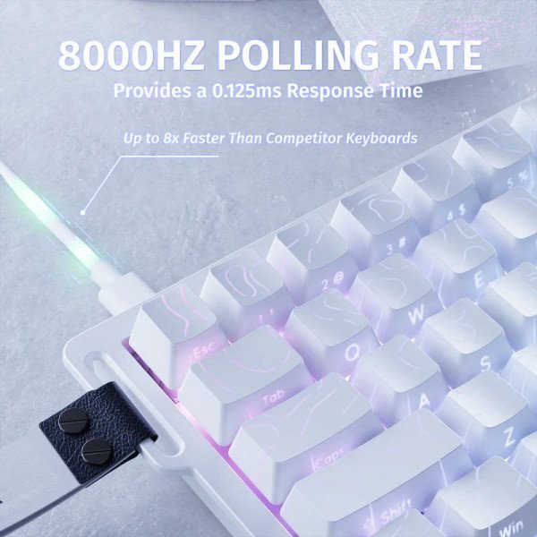 ATTACK SHARK X68 HE | 60% Magnetic Switch Keyboard White Contours