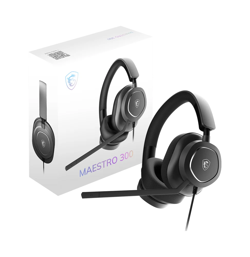 Casque gamer MSI Maestro 300 avec haut-parleurs 40 mm et microphone cardioïde amovible USB-C